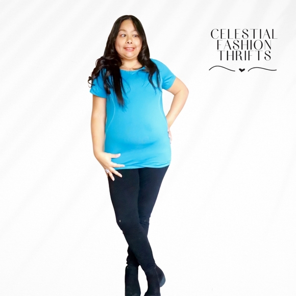 ADIDAS TECHFIT WOMENS BLUE SIZE L SPORTS TOP - Picture 4 of 5